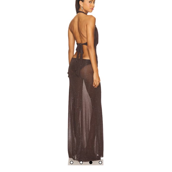 Jaded London Brown Sheer Maxi Dress - Picture 3 of 4